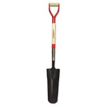 Union Tools 16 in L Blade Drain Spade Shovel, Closed Back, 29 in L Handle Steel & Ash Handle W/ D-Grip UN564797